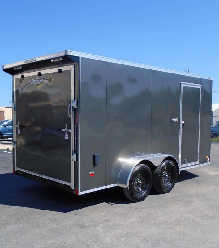 Enclosed Cargo Trailers For Sale 2023 7' x 14' Ramp Door Rear Wing & Loading Lights