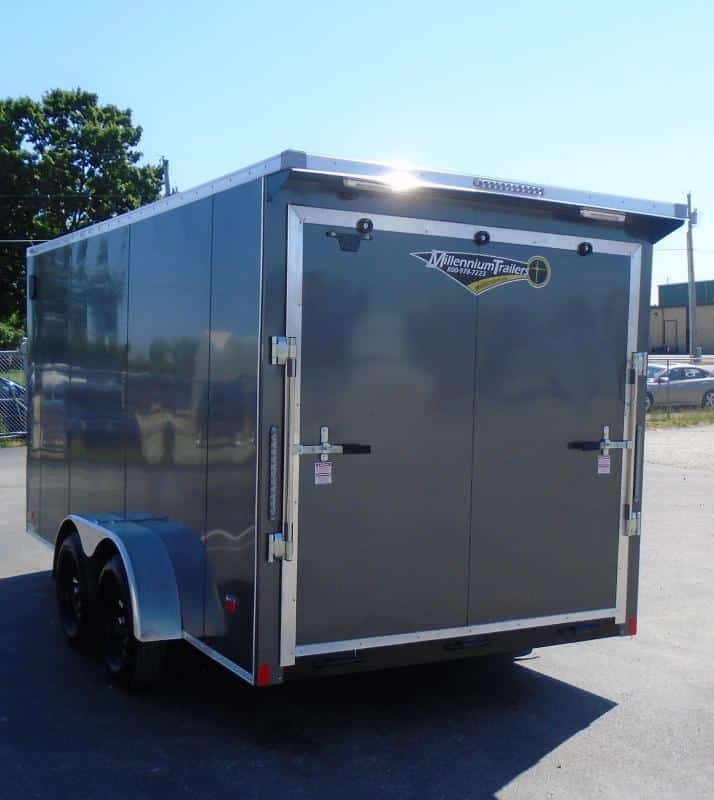 Enclosed Cargo Trailers For Sale 2023 7' x 14' Ramp Door Rear Wing & Loading Lights