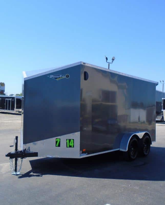 Enclosed Cargo Trailers For Sale 2023 7' x 14' Ramp Door Rear Wing & Loading Lights