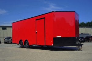 Red custom enclosed trailer