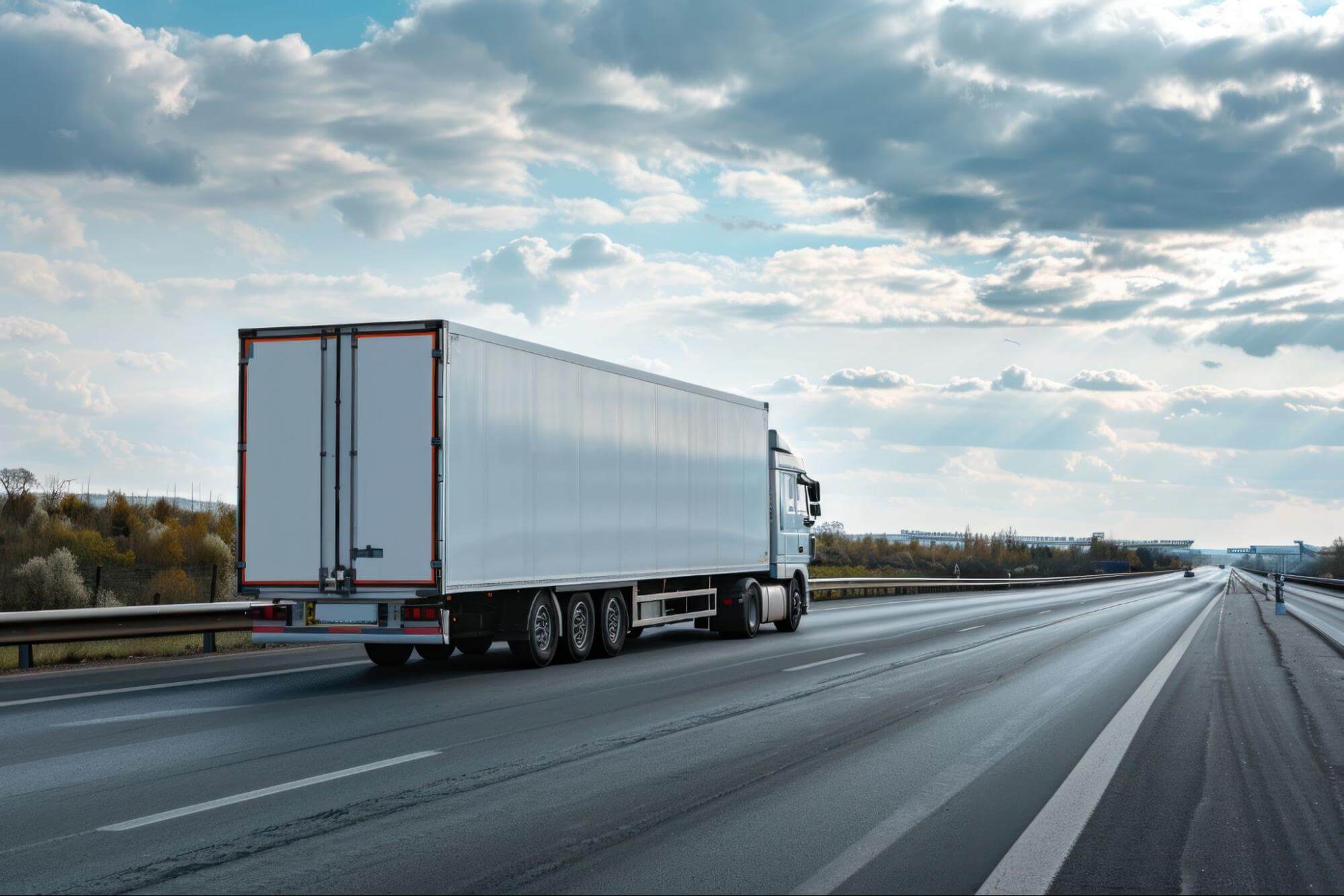 a delivery truck with a trailer