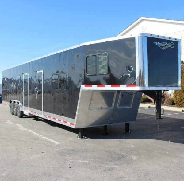 black enclosed trailer with living quarters