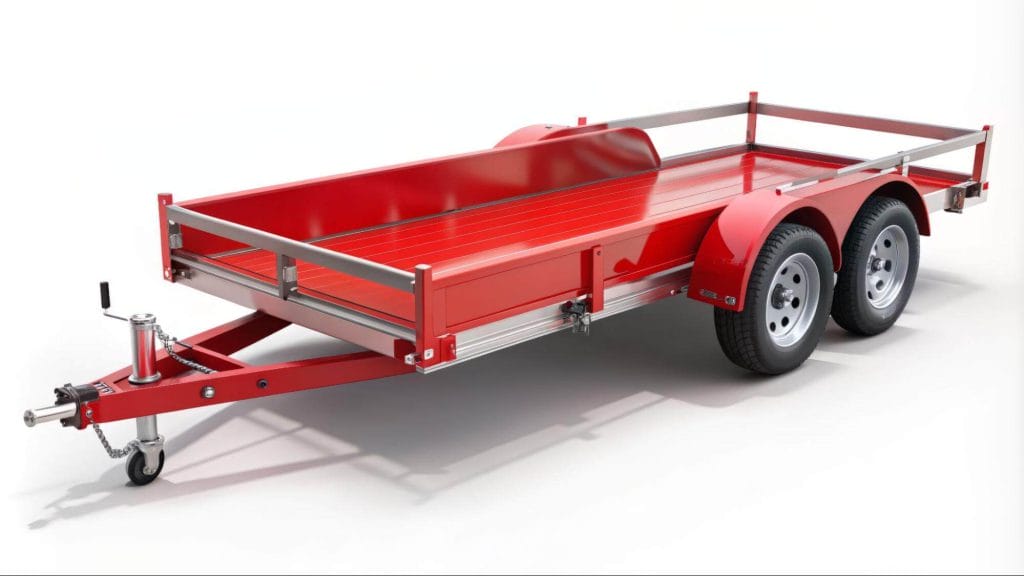 Isolated red car trailer