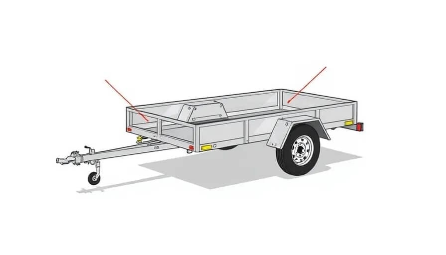 Structure of a single axle trailer