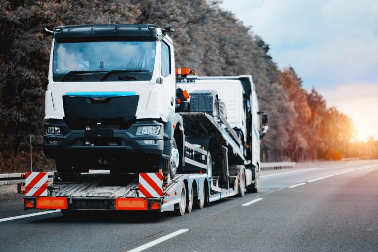 a stacker trailer towing vehicles